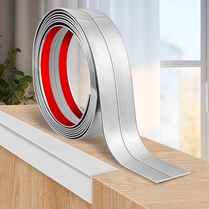 Flexible Wall Corner Protector Moulding Trim Peel and Stick Wall Corner Guards Edge Protector Self Adhesive Wall Molding Trim Strip for Wall Edge Corner Ceiling (Silver, 2.4 in x 20 Ft)