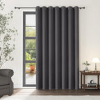 ChrisDowa Room Divider Curtain 84 Inches Long, Wide Blackout Sliding Door Curtain for Bedroom, Room Darkening Privacy Window Curtain for Patio Door (1 Panel Set, Dark Grey, 100 x 84 Inch)
