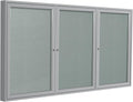 Ghent 48"x96" 2-Door Outdoor Enclosed Vinyl Bulletin Board, Shatter Resistant, with Lock, Satin Aluminum Frame - Silver (PA34896VX-193), Made in The USA,Medium