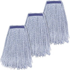 Commercial Heavy Duty Mop Heads Replacement for Rubbermaid: 3 Packs Industrial Wet Mop Head for Floor Cleaning - Cotton Commercial Products Wet Refills