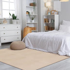 Carpet Tiles Peel and Stick 24” x 24”, Self Adhesive Soft Padded Flooring Stickers, Khaki Home Decor for Bedroom Living Room Office, 10 Tiles & 40 sq ft per Box