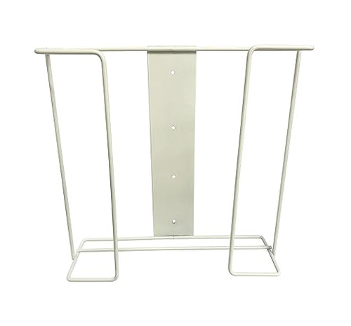 1 Each | Disposable Glove or Tissue Box Holder, Double (2-Box) Glove Rack, Wall Mounted Universal Box Holder, for Larger Sized Boxes, White - 1 Glove Rack