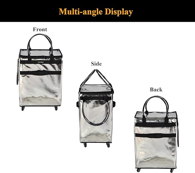 Reusable Grocery Bag On Wheels Large Capacity Shopping Trolley Foldable Rolling Tote Bag with Heavy Duty Handle for Travel