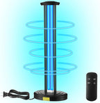 Qualirey 100W UV & Ozone Sanitizer, High Power Room Disinfection Light with 3 Level Timer & Remote, Whole Room Disinfection for Large Spaces, Offices & Basements
