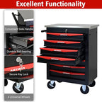 7 Drawer Rolling Tool Chest with Locker, 22.2" D Metal Movable Lockable Tool Cart Box Multi-Functional Hardware Storage Cabinet Box for Warehouse Basement Home Pantry Garage