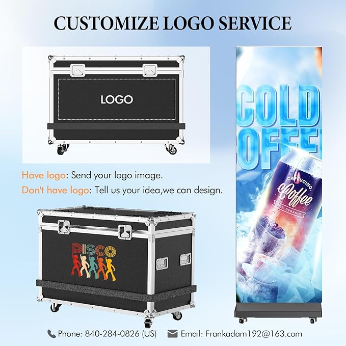 Indoor LED Digital Signage Display with P1.86, LED Poster Screen Frameless Splicing, Advertising Display USB Plug-and-Play & Remote Control for Giant Commercial Events & Rentals (Black, Single)