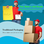 JinRuiKJ Poly Mailers with Handle 10x13 Inch 100 Pcs, Easy to Carry Packaging Bags for Small Business, Thank You Shipping Bags with Self Adhesive Strip, Tearproof and Waterproof - Yellow