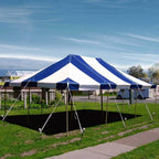 TentandTable 20' x 30' Premium Canopy Tent, Blue/White, Outdoor Pole Tent, 60-120 Person Capacity for Parties, Weddings, Events, Commercial and Residential Use, Large Heavy Duty Vinyl Canopy Tents