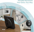 KADAMS Shower Clock Waterproof Bathroom Timer – Digital Wall Clock with Countdown, Magnetic Kitchen Clock with Temperature & Humidity, Suction Cup for Kids Shower Spa Cook Bath (Black)