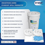 Stardust Spill Products D905P Oil Spill Kit OSHA Approved with Portable Bucket, (15) Oil Absorbent Pads, (2) 3"x4' Absorbent Socks, (4) Disposal Bags & Nitrile Gloves Oil Spill Kit for Fast Response