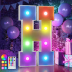 imprsv 3FT Colorful Marquee Letters H, 18 Colors Large Light up Letters Alphabet Sign with Remote, Big Marry Me Sign, Birthday Party Decorations Anniversary Wedding Decoration