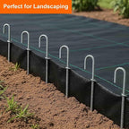 Heavy Duty Rebar Stakes 12-Pack 12-Inch - Hot-Dip Galvanized J-Hook Ground Anchors for High Winds, Trampoline, Fencing, Landscape Fabric - Forged Tip for Rocky & Hard Soil