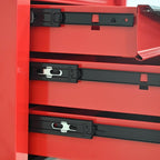 4-Drawer Heavy-Duty Rolling Tool Chest with Wheels & Steel Roof, Lockable Tool Chest Storage Cabinet for Garage, Workshop, Warehouse, and Repair Shop