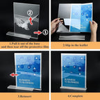 8.5x11 Acrylic Sign Holder 3 Pack Vertical Clear Table Menu Signs Holder,
