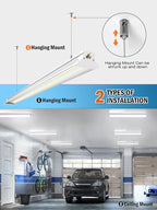 Upgrade Super Bright Hanging | Surface Mount 4' 10000LM 5000K 60W Linkable 4FT Led Shop Light, 4FT Led Shop Light for Workshop Garage Lighting Factory Warehouse Shop Workbench 4 Pack