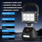 SMA LED 18W Work Light 2400LM Aluminum Alloy Strong Magnetic Waterproof Dustproof Portable Handle Floodlight Suitable for Repair Workshop Garage Construction Site (Blue)
