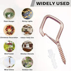 35PCS Eye Screw Hooks for Hanging Heavy Duty with Safety Buckle.Metal Ceiling Hooks for Hanging Plants,Cup,Wind Chime,Bird Feeders,String Lights at Indoor&Outdoor,2.36 Inches Rose Gold
