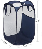 2 pop-up Laundry Hampers，Foldable mesh Laundry Baskets (Each with 2 Reinforced Handles), Blue ……