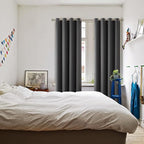 BGment Blackout Curtains for Living Room - Grommet Thermal Insulated Room Darkening Curtains for Bedroom, 2 Panels of 52 x 95 Inch, Dark Grey