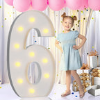 Imprsv 4FT Light Up Numbers and Letters, Marquee for 60th Birthday Decorations, Anniversary Party Decor, Mosaic for Balloons, Pre-Cut Foam Board Kit