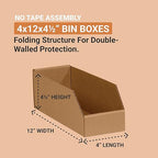 AVIDITI Cardboard Storage Bins, Open Top Bin Box, , 50-Pack | Small for Inventory, Organization, Parts, Garage, Warehouse or Home Cubby, Oyster White