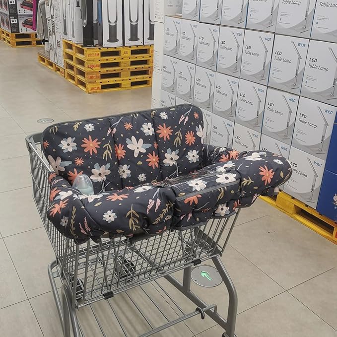 Shopping Cart Cover for Baby/Toddler, Cozy High Chair Cover & Grocery cart Cover Cushion, Dark Blue