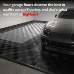 Big Floors RaceDeck Free-Flow Interlocking Garage Flooring Tiles, Non-Slip, Self-Draining, Heavy-Duty, High-Impact Copolymer, Easy Install (Black, 24 Pack of 12 x 12" Tiles)