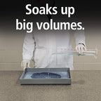 PIG Super Absorbent Mat Pads in Dispenser Box | 50 Oil Spill Mats | 15" x 19" Perforated Pads | Each Pad Absorbs 43 oz | Total Absorbency is 17 Gallons | Heavyweight | PMB30127