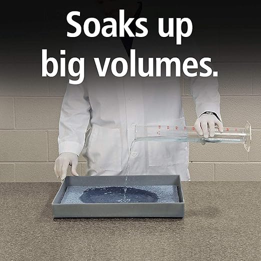 PIG Super Absorbent Mat Pads in Dispenser Box | 50 Oil Spill Mats | 15" x 19" Perforated Pads | Each Pad Absorbs 43 oz | Total Absorbency is 17 Gallons | Heavyweight | PMB30127