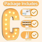 Marquee Letters 4 Feet Tall Large Light Up Letters C Happy Birthday Decorations Marry Me Engagement Party Decor Yellow Light Birthday Decorations Balloon Arch Kit Foam Sign C