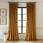 MIULEE Velvet Pinch Pleated Blackout Curtains 90 inches Long, Gold Brown Pleat Design Thermal Insulated Luxury Window Drapes for Living Room Bedroom with Hooks, Set of 2