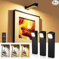 3 Pack Picture Lights for Wall with RGB Colors, Battery Powered Art Painting Lights with Remote, Cordless Picture Light for Posters, Rechargeable Wall Sconces
