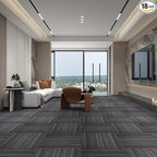 ALTRUISTIC Heavy Duty Commercial Carpet Tiles 24" x 24", 18 Pcs/72 sq ft (FlexLok tabs Included),Non-Slip Soft Square Carpet Floor Tile for Office Bedroom Living Room Kitchen Garage Gym (Black)