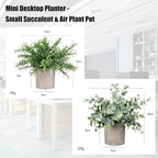 Fake Plants Small Potted, 2 Set of Artificial Plants (Eucalyptus && Rosemary), Fake Potted is Suitable for Decoring Home Office Bathrooms, Tables, Bookshelf and Modern Farmhouse Decor
