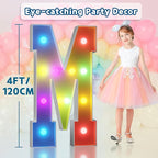 imprsv 4FT Colorful Marquee Letters M, 18 Colors Large Light up Letters Alphabet Sign with Remote, Large Marry Me Sign, Birthday Party Decorations Anniversary Wedding Decoration