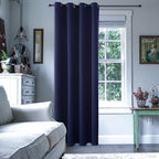 ChrisDowa Blackout Curtains 108 Inches Long for Living Room, Grommet Thermal Insulated Room Darkening Curtains for Bedroom (1 Panel Set, Navy Blue, 52W x 108L)