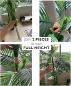 Deluxe 78" Golden Cane Palm Artificial Tree + Premium Fiddle Leaf Foliage in 8" Base + 12" Plant Pot Skirt + Bonus USA Flag Style Pot Pant
