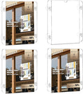Acrylic Sign Holder 8.5 x 11, 4 Packs Flyer Holder for Business, Clear Sign Holder with Suction Cups for Menu, Notice, Frames Glass Door Window Display Stand for Store, Restaurant, Office