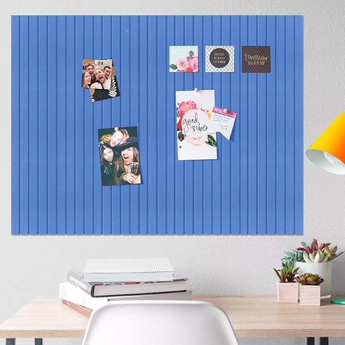 Large Felt Bulletin Board 47x47 Inch, 16pcs Peel and Stick Felt Wall Tiles Modern Push Pin Board for Wall Organization