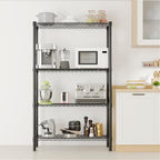 Standing Shelving Units, 36" W x 14" D x 59" H Metal Storage Shelves, Adjustable Carbon Steel Wire Shelving Rack Display Shelf for Garage Bathroom Kitchen Home Office (4-Tiers, Black)