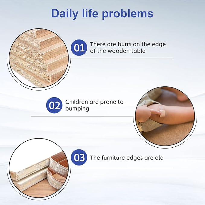 U-Shape Edge Banding, 16.4ft TPE Self Adhesive Veneer Edging Trim Flexible Corner Edge Protector, Furniture Edge Strip for Countertop Table Cabinet Shelve Restoration (36mm, Grey)