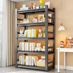 Garage Shelving Units, Heavy Duty 5-Tier Storage Shelves, Metal Adjustable Storage Rack, Steel Shelves, 2750 lbs Capacity, Industrial Shelving for Heavy Tools (Black, 24"Dx47"Wx87"H, 5-tier)