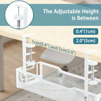 2Pack Under Desk Cable Management Tray, No Drill Mesh Desk Cable Tray, Wire Management Tray Cable Management Rack, Wire Organizer and Cable Management Box (White)