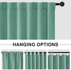 Hiasan Patio Sliding Room Divider Door Curtains - Extra Wide Privacy Room Thermal Insulated Blackout Curtain with Back Tab & Rod Pocket for Bedroom Partition(100 x 108 Inches, Sage Green)