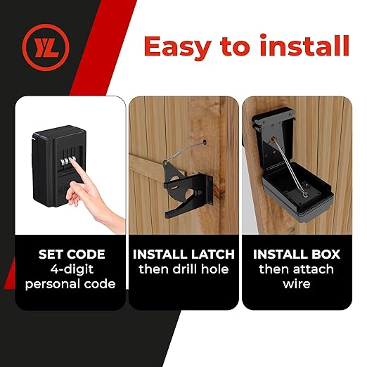 Gate Lock – Secure Keyless Fence Lock and Latch with 2-Way Access – Strong Durable System for Theft Prevention and Home Security, Easy Installation on Wood or Vinyl Gates/Fences (Regular – 2-Pack)
