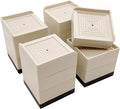 Bed Lifts Risers, Heavy Duty Furniture Elevator in Heights of 2, 3 or 4 Inch, Raising Blocks for Bed, Couch, Desk, Sofa, Tables, Headboard Stilts (Beige, 4 Pack Set)