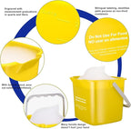 Roshtia 6 Pcs 3 Quart Cleaning Bucket Small Sanitizing Square Bucket Detergent Pail for Home Commercial Restaurant Kitchen Office School (Yellow)