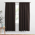PONY DANCE Blackout Curtain Panels - Light Block Thermal Insulated Curtains with Rod Pocket Home Decoration Energy Saving for Bedroom Living Room, 52 x 72 inches, Chocolate Brown, 2 Panels