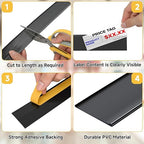 50 Pcs Shelf Label Strips 1.5''H x 48''L Self Adhesive Label Holder with 50 Pcs White Labels, Gondola Price Tag Holder Clear PVC Adhesive Ticket for Metal Wood Plastic Rack (Black)