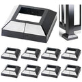 8pcs 2.5"x2.5" (Actual: 2.5"x2.5") Aluminum Deck Post Base Cover, for Railings, Stairs, Patios, Porches, Split Deck Post Skirt (Black)